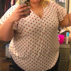 Lane Bryant Polka Dot Blouse